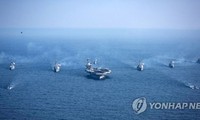 Cuộc tập trận chung trên biển của liên quân Mỹ - Hàn Quốc hồi tháng 3/2017. Ảnh: Yonhap