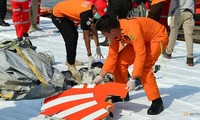 Các mảnh vỡ của chiếc máy bay JT610 được tìm thấy. Ảnh: AFP