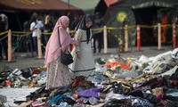 Thân nhân đau đớn tìm tư trang của nạn nhân vụ rơi máy bay Lion Air JT610. Ảnh: AFP