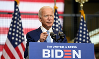 Cựu Phó Tổng thống Joe Biden phát biểu trong cuộc vận động ngày 31/8 ở Pennsylvania. Ảnh: Reuters