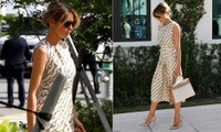 Bà Melania diện váy Gucci, xách túi Hermes trăm triệu đi bỏ phiếu