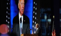 Tổng thống mới đắc cử Joe Biden phát biểu tối 7/11. Ảnh: NY Times