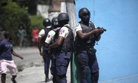 Lực lượng an ninh ở Port-au-Prince. Ảnh: AP