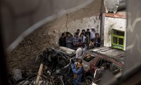 Hiện trường vụ Mỹ phóng tên lửa Hellfire xuống một ngôi nhà ở Kabul để phá huỷ mục tiêu nghi là "một chiếc xe chở thuốc nổ" của IS-Khorasan. Ảnh: NY Times
