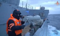 Tàu khu trục Nga trang bị tên lửa siêu thanh tập trận ở Biển Na Uy