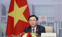 Chủ tịch Quốc hội Vương Đình Huệ hội đàm trực tuyến với Chủ tịch Quốc hội Trung Quốc