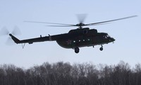 Trực thăng Mi-8 của Nga rơi xuống hồ khi đang huấn luyện