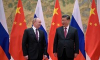 Tổng thống Nga Vladimir Putin hội đàm với Chủ tịch Trung Quốc Tập Cận Bình tại Bắc Kinh ngày 4/2. Ảnh: Sputnik.