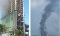 Tòa nhà cao tầng đang thi công tại Đà Nẵng đang thi công bỗng bốc cháy