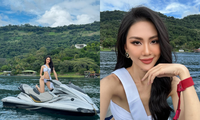 Bùi Quỳnh Hoa diện bikini, lướt sóng cực ngầu ở Miss Universe 2023