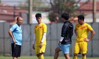 U23 Việt Nam tập luyện chuẩn bị cho trận đấu với U23 Jordan.