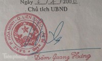 Công an xác minh giấy tờ loạt nhà xây trái phép có chữ ký của ông Đàm Quang Hưng