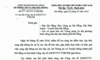 Công văn thu hồi văn bản và xin lỗi các cơ quan báo chí của Sở TT&TT Đà Nẵng