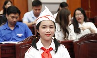 Đại biểu cháu ngoan Bác Hồ thành phố Bắc Ninh dự Đại hội. Ảnh: Nguyễn Thắng