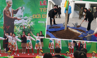 Hà Nội: Thầy cô và trò trường Tiểu học Thái Thịnh hưởng ứng Tết Trồng Cây
