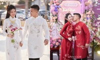 Bí mật phía sau những hoa văn trên áo dài cưới của Quang Hải, Chu Thanh Huyền