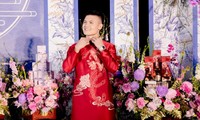Lễ ăn hỏi Quang Hải và Chu Thanh Huyền: Chú rể diện áo dài có chi tiết đặc biệt