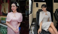 Diện áo dài nền nã đón Tết, Hoa hậu Đỗ Mỹ Linh trông như chị gái Lisa BLACKPINK
