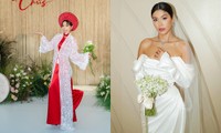 Ngắm đồ cưới của Minh Tú: Từ áo dài thập niên 80 đến váy cưới cực phóng khoáng