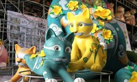 Hình ảnh đầu tiên về linh vật mèo trước khi ra đường hoa Nguyễn Huệ