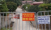 Các chốt phong tỏa thôn Kim Điền, xã Hưng Đạo, TP Chí Linh, tỉnh Hải Dương.