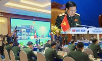 Bộ trưởng Quốc phòng Việt Nam và quan chức quốc phòng các nước dự ADMM+ lần thứ 8, sáng 16/6. Ảnh: Nguyễn Minh