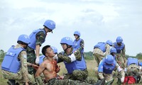 Quân nhân Việt Nam và các nước ADMM+ trình diễn kỹ năng ứng phó tình huống khẩn cấp