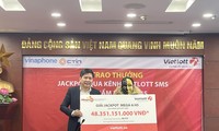 Chị P.V nhận giải thưởng Jackpot hơn 48 tỷ đồng. 