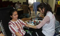 Đoàn viên thanh niên Nam Định hiến máu trong ngày Chủ nhật đỏ - Ảnh: Hoàng Long