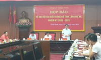 Tỉnh uỷ Thái Bình họp báo tổ chức Đại hội Đảng bộ khóa XX - Ảnh: Hoàng Long