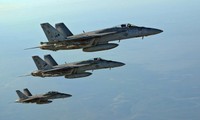 Máy bay Mỹ tham gia không kích IS. Nguồn: AFP.