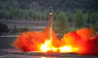 Hình ảnh một vụ phóng thử tên lửa của Triều Tiên. Ảnh: Getty.