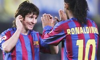 Messi và Ronaldinho bây giờ vẫn giữ được tình bạn thân thiết. Ảnh: Getty Images.