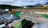 Tường Dự án Đồi Xanh Nha Trang chưa được cấp phép nhưng đã làm gần xong.