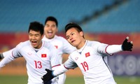Quang Hải và cá đồng đội xứng đáng được tưởng thưởng với chiến tích giành vé vào chung kết U23 châu Á 2018.