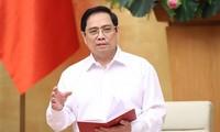 Thủ tướng Phạm Minh Chính phát biểu kết luận phiên họp Chính phủ thường kỳ. Ảnh Nhật Minh)