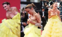‘Chân dài’ Brazil gặp sự cố tụt váy, lộ ngực trên thảm đỏ LHP Cannes