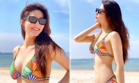 Diễm My 9x ‘thiêu đốt’ bãi biển Phú Quốc với bikini hai mảnh rực rỡ