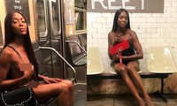 ‘Báo đen’ Naomi Campbell khỏa thân trong ga tàu điện ngầm