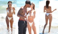 Nicole Williams sexy với bikini bé xíu, ‘khóa môi’ ông xã nồng nàn trên bãi biển
