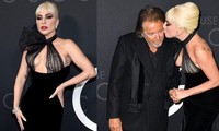 Lady Gaga lộ gần hết vòng một, hôn tài tử &apos;Bố già&apos; trên thảm đỏ