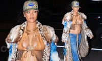 Mặc bị ‘ném đá’, bà bầu Rihanna vẫn khoe ‘da thịt’ với phong cách Cái Bang
