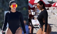 Bạn gái mới của Kanye West khoe dáng ‘phồn thực’ trên bãi biển, copy Kim Kardashian 