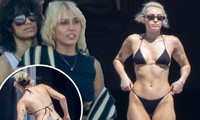 Miley Cyrus sexy hết nấc với bikini bé xíu, ôm hôn tình mới ở Mexico