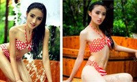 Dân mạng ‘đào&apos; lại loạt ảnh bikini năm 19 tuổi của bà xã Lý Á Bằng