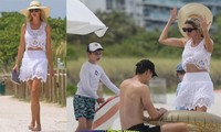 Ivanka Trump khoe chân dài miên man trong chuyến đi biển cùng chồng con