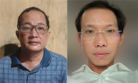 Bị can Nguyễn Minh Quân (trái) và bị can Nguyễn Văn Lợi (phải). Ảnh: C.A