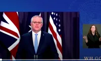 Thủ tướng Úc Scott Morrison trong cuộc họp trực tuyến công bố cơ chế đối tác mới