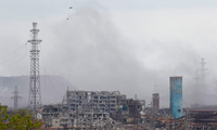 Khu vực nhà máy thép Azovstal ở thành phố cảng Mariupol của Ukraine ngày 13/5. (Ảnh: Reuters)