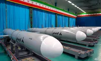 Tên lửa hành trình Abu Mahdi của Lực lượng Vệ binh Cách mạng Iran. (Ảnh: AP)